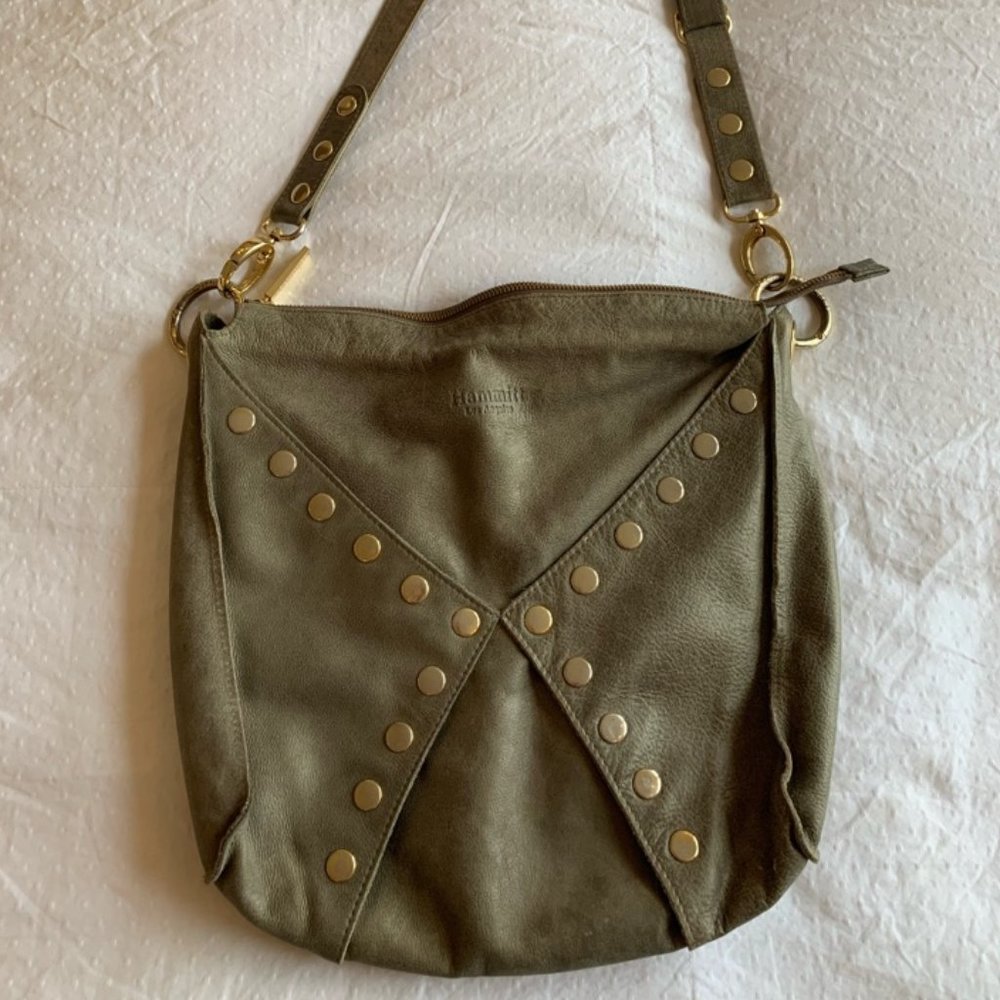 Hammitt "Andrew" Olive Suede Hobo Crossbody